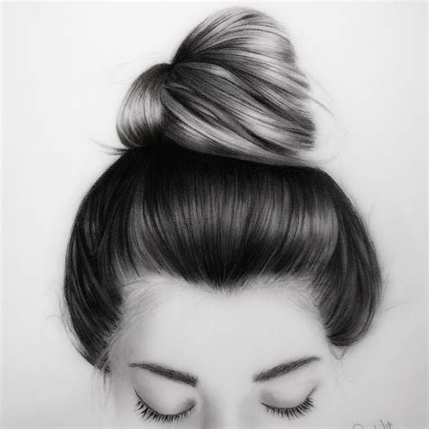 how do you draw a bun|messy hair drawing female.